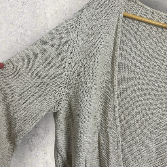 Eileen Fisher Linen Blend Knit Cardigan Sweater Womens Size XL Beige Neutral Top - Picture 9 of 12